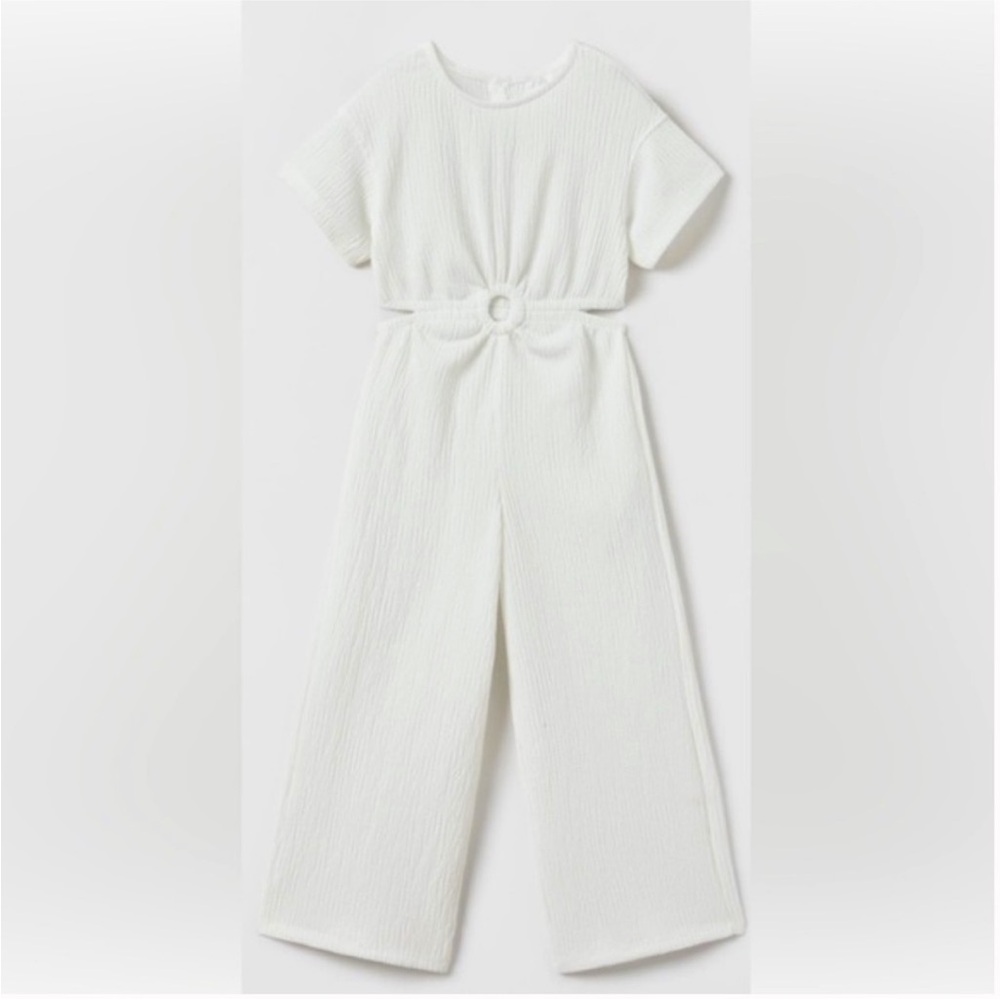 Zara Girls White Jumpsuit with Cutouts